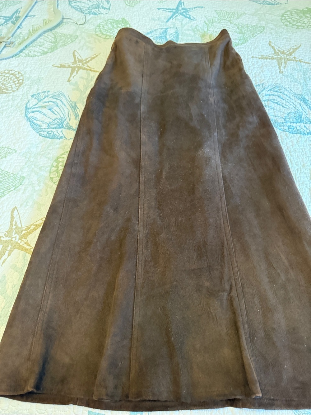 Leather Women's Brown Suede Maxi Skirt